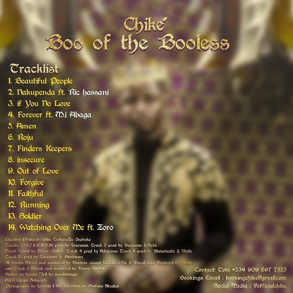 Chike Boo of the Booless Album Tracklist